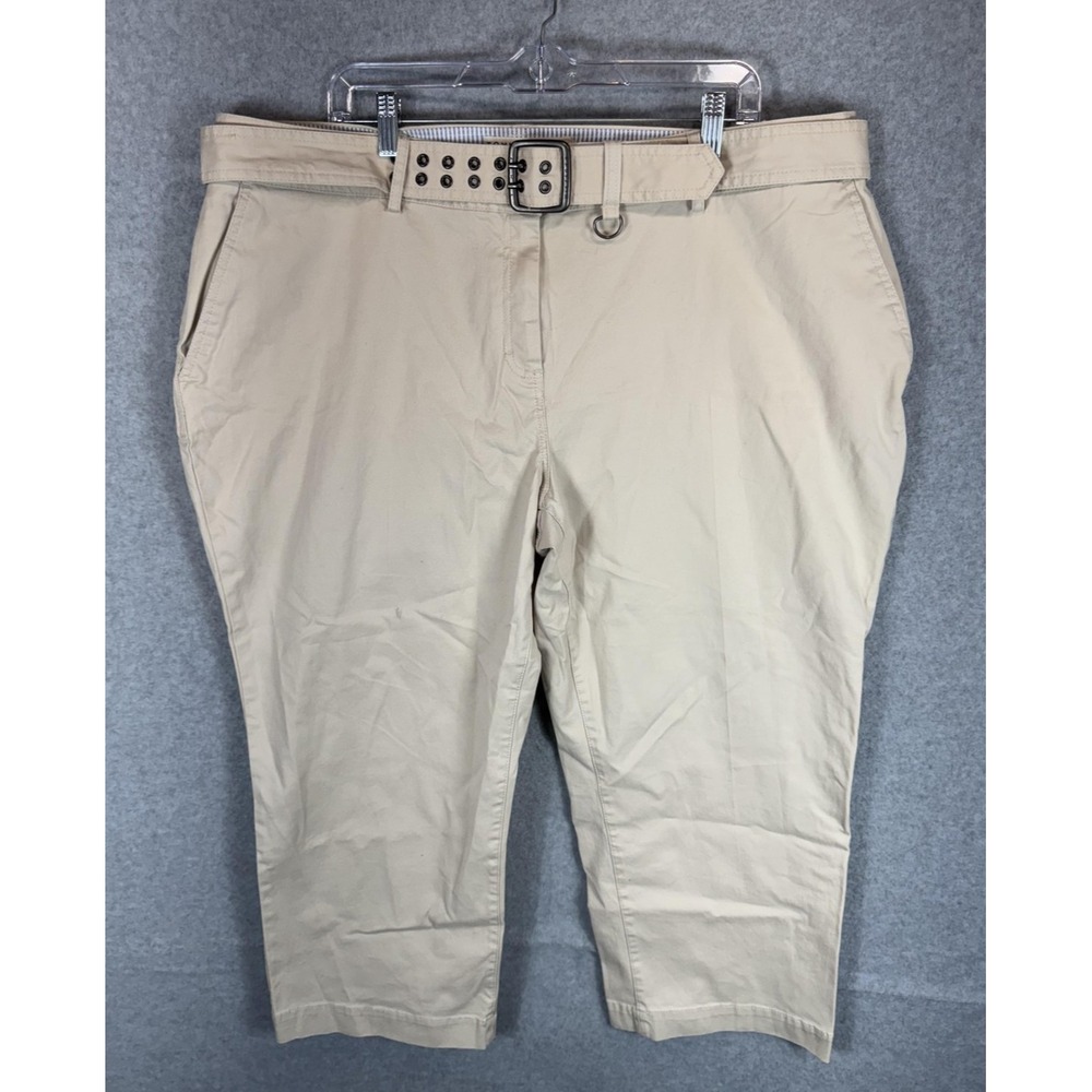 Tommy Hilfiger Pants Womens 20 Stretch Austin Fit Belted Capri‎ Casual
